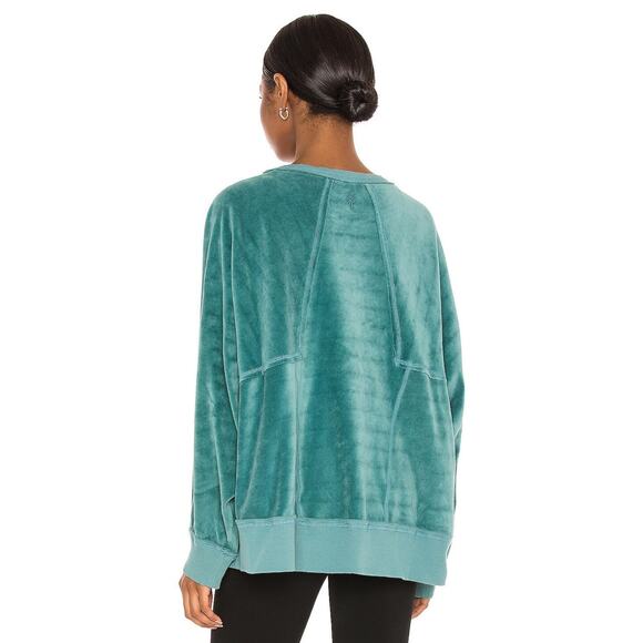 Free People Movement Womens Strive On Jewel Velour Sweatshirt Small - Picture 3 of 11